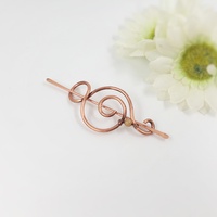 Women's yellow jade hair clip, small comb for fine hair, copper wire hair barrette - Thumbnail 4