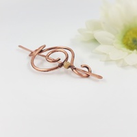 Women's yellow jade hair clip, small comb for fine hair, copper wire hair barrette - Thumbnail 5