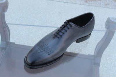Crafted Leather Classic Gray Oxford Dress Lace up Shoes 