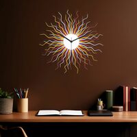 Medusa Meadow - Handmade Colorful Sun Wall Clock, a Starburst Wall Decor - Thumbnail 1