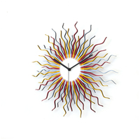 Medusa Meadow - Handmade Colorful Sun Wall Clock, a Starburst Wall Decor - Thumbnail 3
