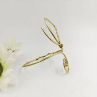 Butterfly cuff on upper arm for women, gold plated bracelet on upper arm, handmade jewelry for her - Thumbnail 4