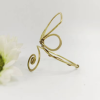 Butterfly cuff on upper arm for women, gold plated bracelet on upper arm, handmade jewelry for her - Thumbnail 5