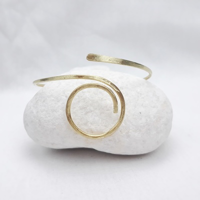 Egyptian renaissance upper arm cuff bracelet, handmade bohemian bracelet with brass wire