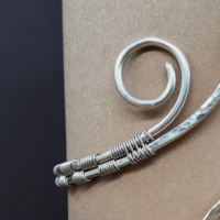 Greek style arm cuff bracelet, German silver top bracelet - Thumbnail 5