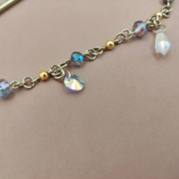 Greek style hair stick with chain and swaroski crystals, brass hair barrette with Austrian crystal tear drop - Thumbnail 5