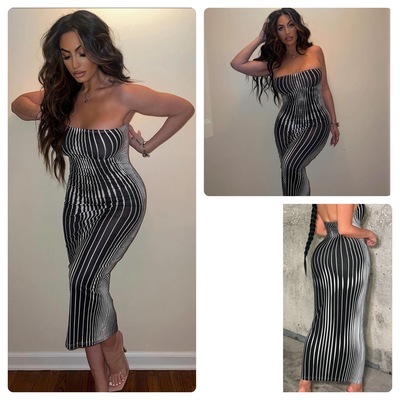 Strapless Midi Dress-TD