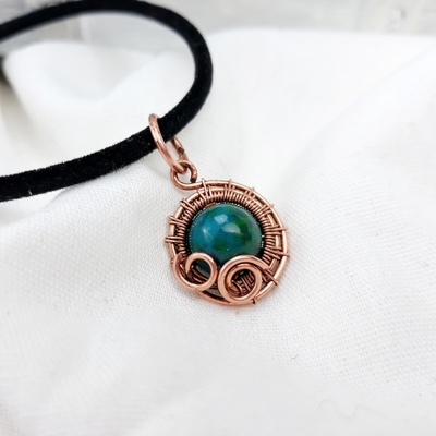 Aged dangle earrings with chrysocolla beads, handmade art deco earrings gift for mom