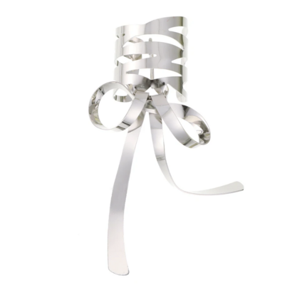 Silver metal hair bow clip