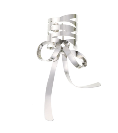 Silver Metal Hair Bow clip