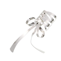 Silver Metal Hair Bow clip - Thumbnail 3