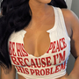 ‘Be His Peace Because I’m His Problem’ Crop Top - WHITE-1