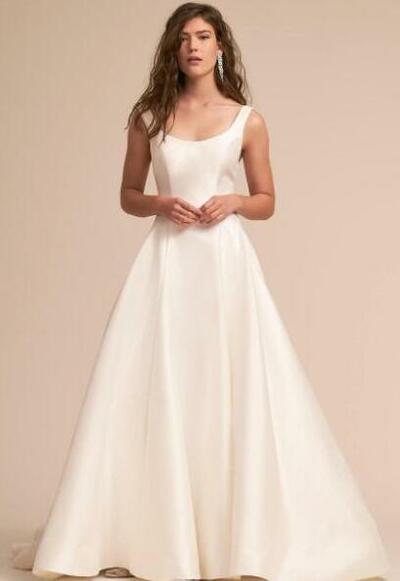 Elegant Fashion Mermaid Sleeveless High Quality Satin Bridal Dresses Wedding Gowns