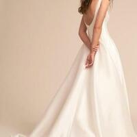 Elegant Fashion Mermaid Sleeveless High Quality Satin Bridal Dresses Wedding Gowns - Thumbnail 1