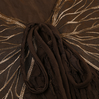 Butterfly Print Patchwork Textured Pleated Top - Thumbnail 5