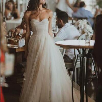 Simple a-line tulle wedding dresses - Thumbnail 2
