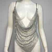 Bling Body Harness Dangling Collar Camisole Metal Spicy Tank Top for Party - Thumbnail 7