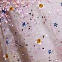 A Line Sweetheart Neck Tulle Flower Light Pink Short Prom Dress, Light Pink Cocktail Dress KPP1722 - Thumbnail 4