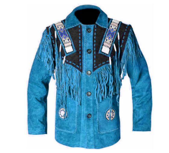 Handmade Men Western Cowboy Leather Jacket with Suede Coat Jacket For Men