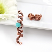 Blue amazonite dreadlocks beads 3 pcs set - Thumbnail 3