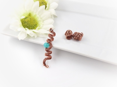 Blue amazonite dreadlocks beads 3 pcs set