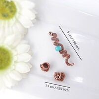 Blue amazonite dreadlocks beads 3 pcs set - Thumbnail 2