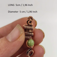 Dreadlock accessory with green jade beads, dread lock accessory with copper wire for hair wrapping - Thumbnail 4