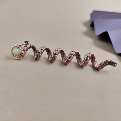 Unisex snake dreadlock bead, boho dread loc with gemstone,