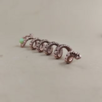 Unisex snake dreadlock bead, boho dread loc with gemstone, - Thumbnail 1