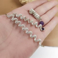 3 pcs viking dreadlocks beads with natural stones - Thumbnail 1