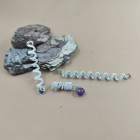 3 pcs viking dreadlocks beads with natural stones - Thumbnail 2