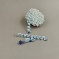 3 pcs viking dreadlocks beads with natural stones - Thumbnail 4