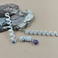 3 pcs viking dreadlocks beads with natural stones - Thumbnail 5