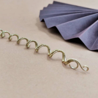 Brass dreadlock bead for long hair, viking style hair spiral - Thumbnail 4