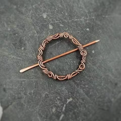 Copper wire hair pin for thick or fine hair, wire wrap hair clip with filigrees
