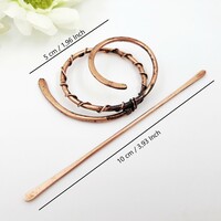 Small hair clip for fine hair, copper wire hair accessories for women - Thumbnail 3