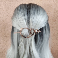 Handmade spiral hair barrette for women, copper wire tiny hair claw clip - Thumbnail 1