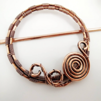 Spiral hair pin for her, copper wire hair clip, handmade hair comb for women - Thumbnail 4