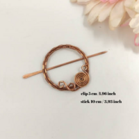 Spiral hair pin for her, copper wire hair clip, handmade hair comb for women - Thumbnail 1