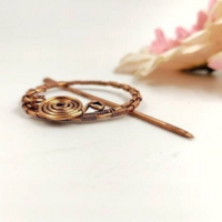 Spiral hair pin for her, copper wire hair clip, handmade hair comb for women - Thumbnail 2