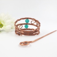 Greece ponytail holder hair cuff, copper wire hair accessory for bun - Thumbnail 5
