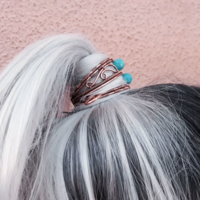 Greece ponytail holder hair cuff, copper wire hair accessory for bun - Thumbnail 3