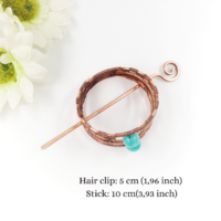 Greece ponytail holder hair cuff, copper wire hair accessory for bun - Thumbnail 2
