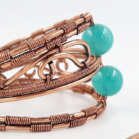 Greece ponytail holder hair cuff, copper wire hair accessory for bun - Thumbnail 6