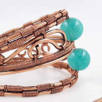 Greece ponytail holder hair cuff, copper wire hair accessory for bun