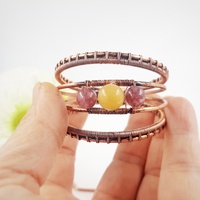 Ancient greek ponytail holder hair cuff with stick and gemstones - Thumbnail 3