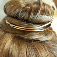 Copper wire wrap bun holder with natural stones - Thumbnail 4