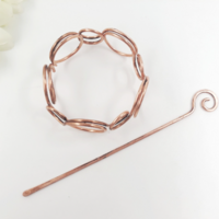 Circle hair barrette for bun holder with hair sticks - Thumbnail 4