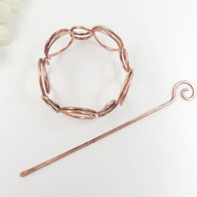 Circle hair barrette for bun holder with hair sticks