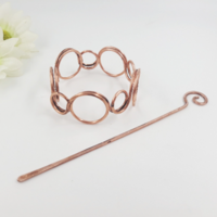 Circle hair barrette for bun holder with hair sticks - Thumbnail 3